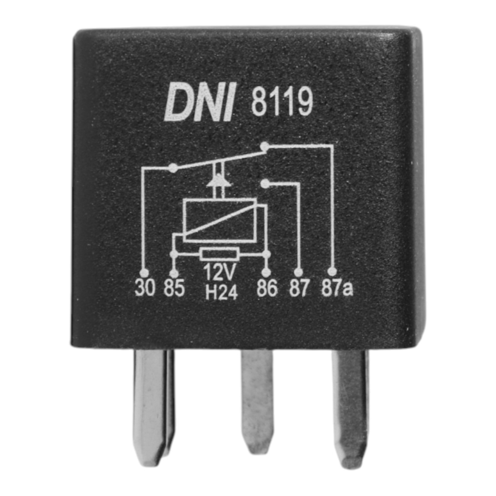 RELE AUXILIAR 12V 5TERM 40/30A DNI.8119