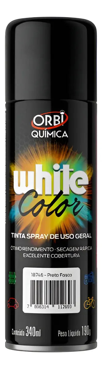 TINTA SPRAY ORBI PRETO FOSCO 340ML