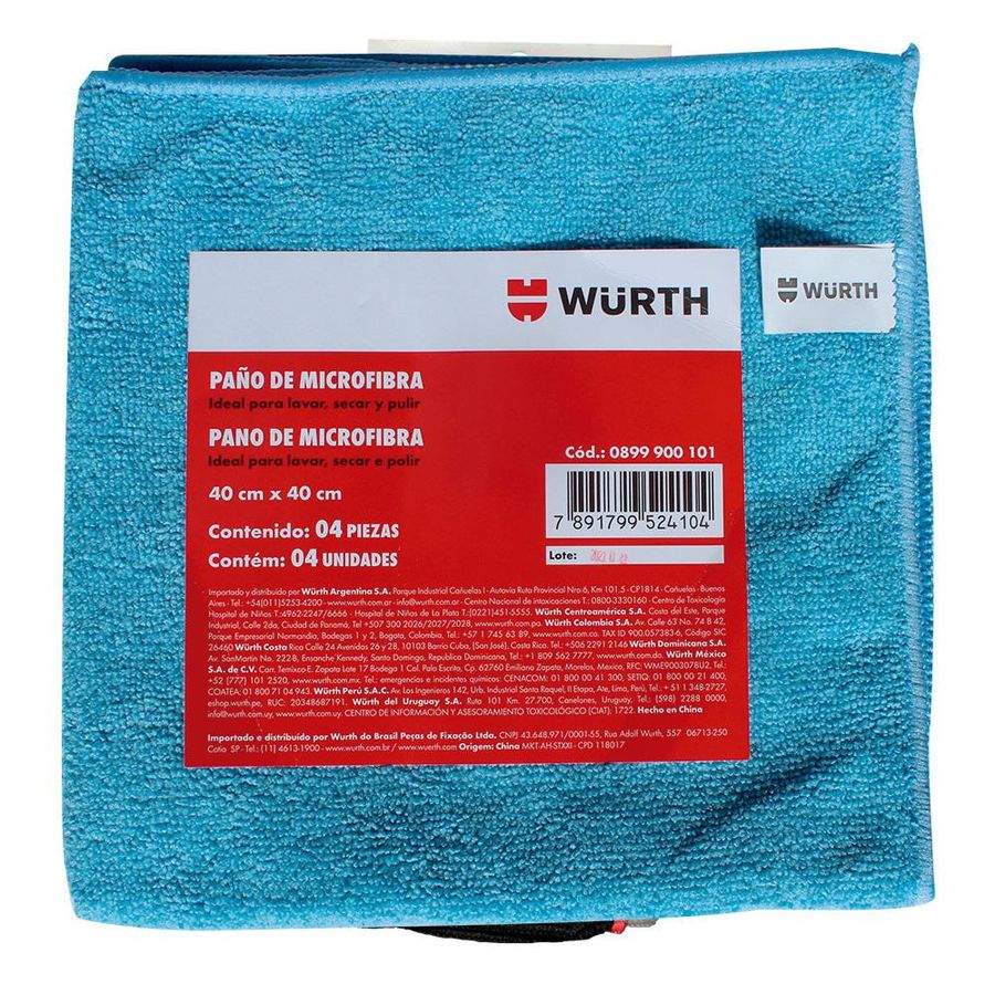 PANO DE MICROFIBRA WURTH 40X40CM 0899900101